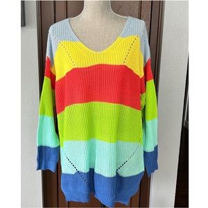 Maison Mascallier Multicolor Striped Split-Hem Sweater